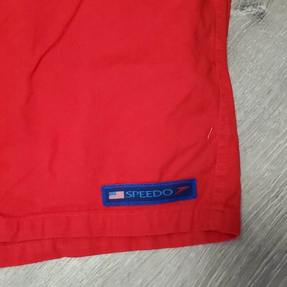 Vintage Speedo red cotton athletic shorts men size XL